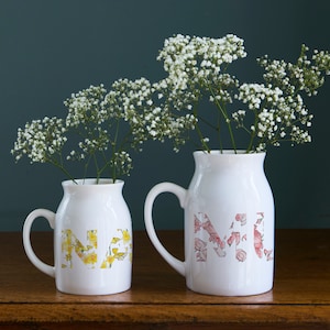 Birth Flower Font Ceramic Vase