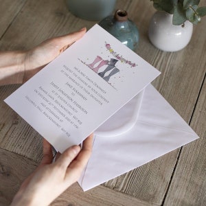 Personalised Welly Boot Wedding Invitations