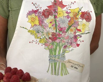 Personalised Bouquet of Flowers Apron