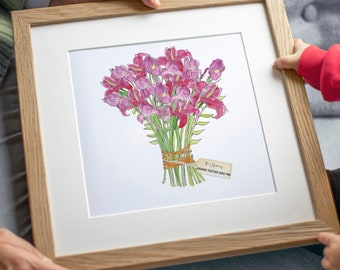 Favourite Flower Personalised Bouquet Print