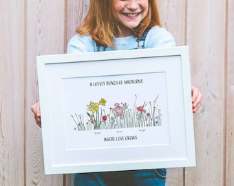 Birth Flower Meadow Family Print