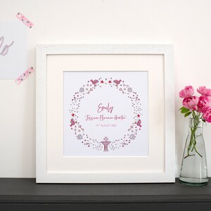 Personalised Christening Garland Print