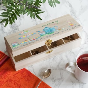 Personalised Illustrated Tea Caddy