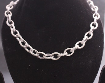 All Diamond Silver Necklace