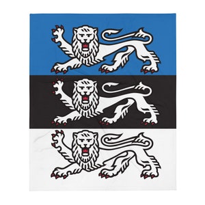 Throw Blanket / 50&quot; x 60&quot; / Estonian Flag with Lions