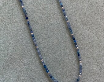 Kyanite and Sterling Necklace with Seashell Charm