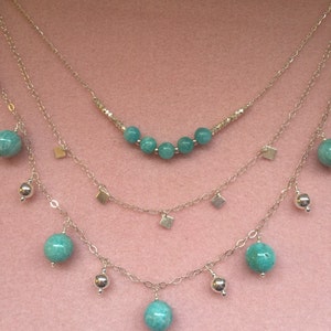 Amazonite and Sterling Silver 3 Strand Necklace image 3