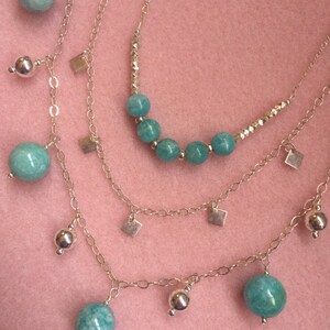 Amazonite and Sterling Silver 3 Strand Necklace image 4