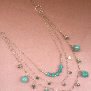 Amazonite and Sterling Silver 3 Strand Necklace image 5