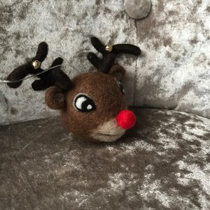 Needle Felted Rudolph Decoration, Christmas Tree Decoration image 7