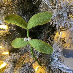 Needle Felted Mistletoe, Christmas Tree Decorations, Buttonholes, Flower Picks, Floral Picks, Table Decor, Wreath Decor image 10