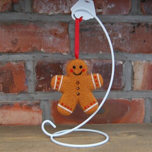 Needle Felted Gingerbread Man Sculpture Austrian Crystal image 8