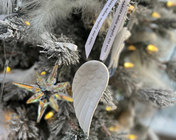 Angel Wing Decoration, Memorial Christmas Decoration, Heaven Sent Ornament, White Decoration, Hanging Decoration, Letterbox Gift, Baubles