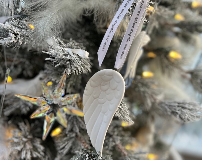 Ceramic Angel Wing Decoration, Hanging Decorations, Christmas Decoration, Memorial Decoration, Memorial Gift.