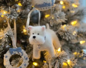 Needle Felted West Highland Terrier, Wool Sculpture, Westie, Needle Felted Dog Sculpture