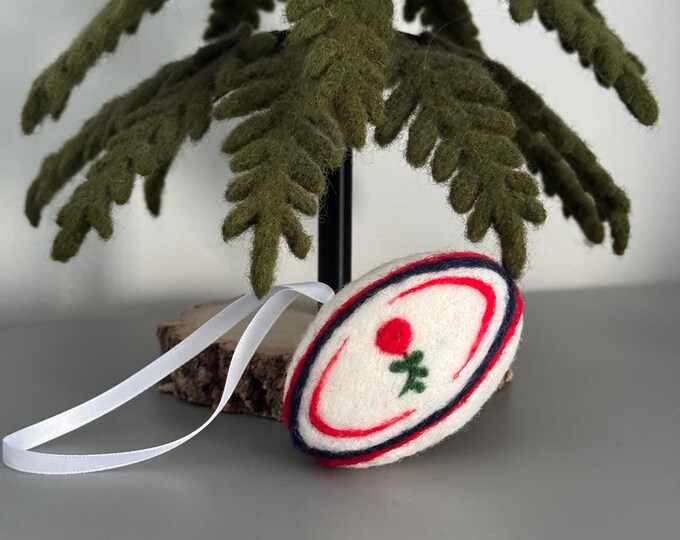 Needle Felted Rugby Ball, Rugby Ball Decoration, Hanging Decorations, Christmas Decoration, Rugby Ball, Sports Gift