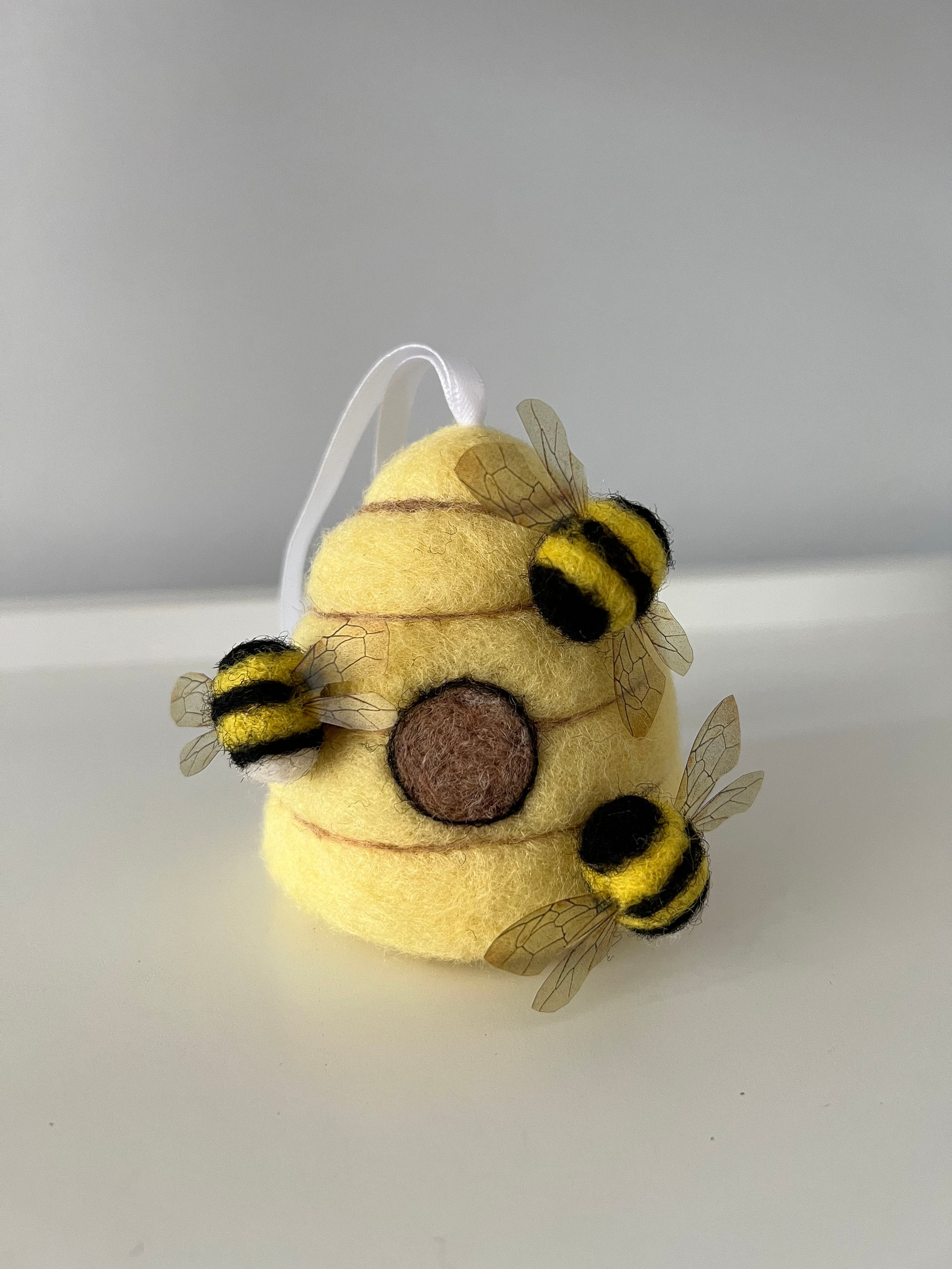 Needle Felted Bee Hive Decoration, Spring Decor, Easter Gift, Tree