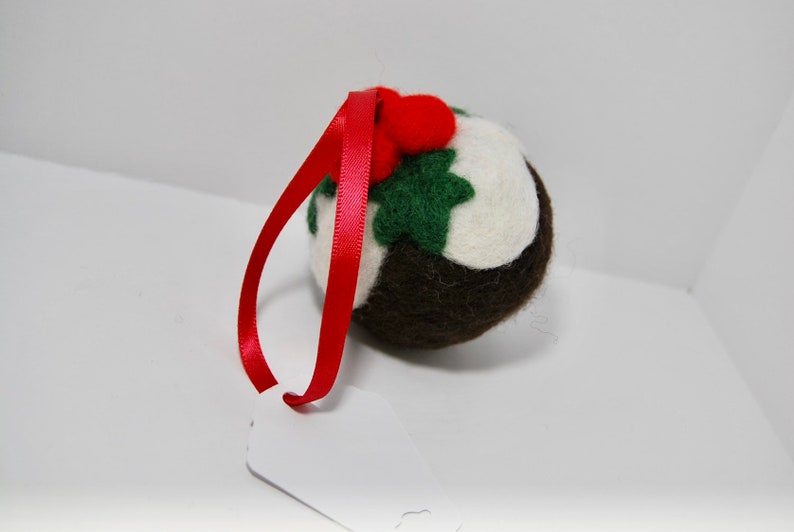 Needle Felted Christmas Pudding Christmas Decoration, Table Decorations, Hanging Decoration, Christmas Decoration image 3