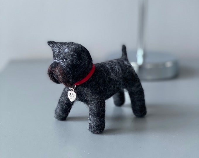 Needle Felted Cairn Terrier, Sculpture, Hanging Decoration, Christmas Decoration