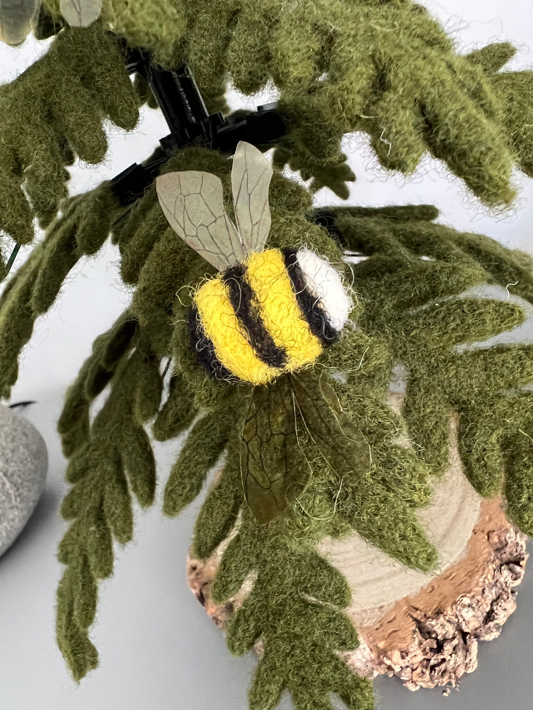 Needle Felt Honey Bee Wreath Attachment, Cute Honeybee Ornament