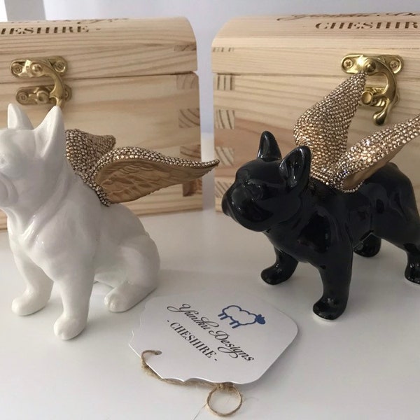 Adorno de bulldog francés de porcelana, regalo conmemorativo para tu perro, regalo personalizado para tu perro, adorno de lujo.