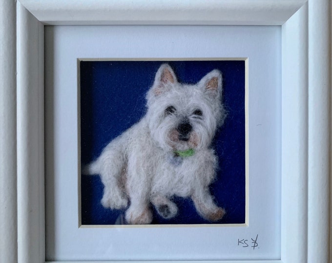 Needle Felted Pet Portrait, Wool Portrait, Custom Pet Gift