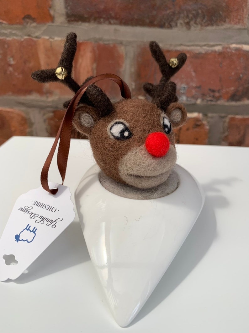 Needle Felted Rudolph Decoration, Christmas Tree Decoration image 6