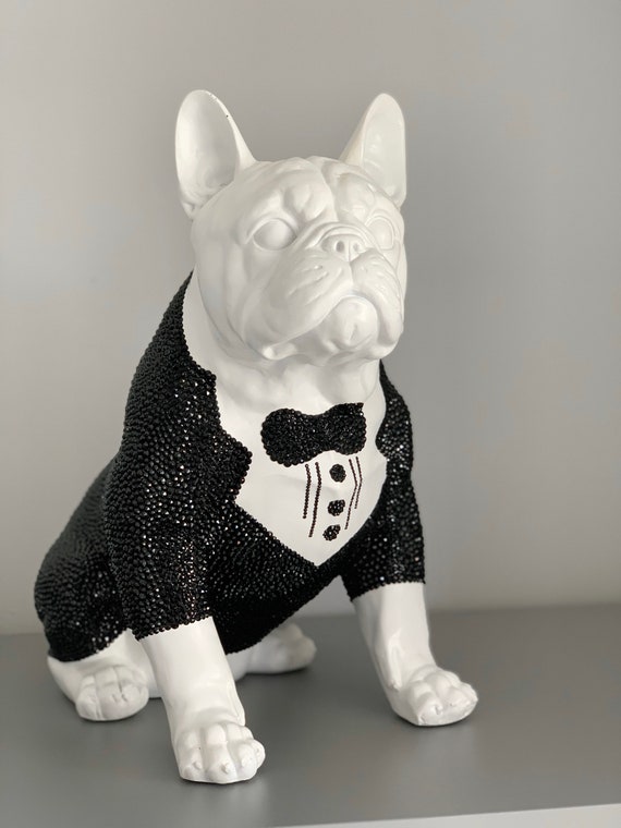 Grande statua di Bulldog francese impreziosita in cristallo di alta  qualità, ornamento di lusso, decorazioni per la casa, accessori per la casa  -  Italia