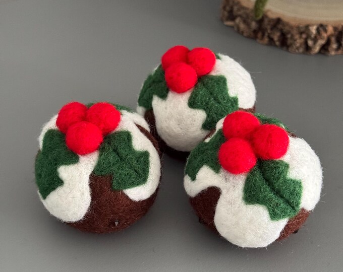 Needle Felted Christmas Pudding, Christmas Decoration, Table Decorations, Hanging Decoration, Craft Decoration, Wreath Decoration, Baubles