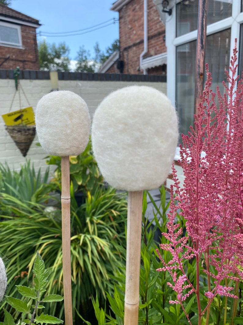 Garden Cane Toppers Felted Garden Cane Toppers Gardening Etsy