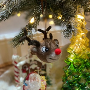 Needle Felted Rudolph Decoration, Christmas Tree Decoration image 2