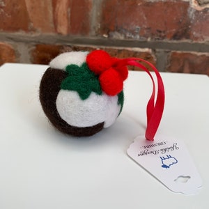 Needle Felted Christmas Pudding Christmas Decoration, Table Decorations, Hanging Decoration, Christmas Decoration image 4