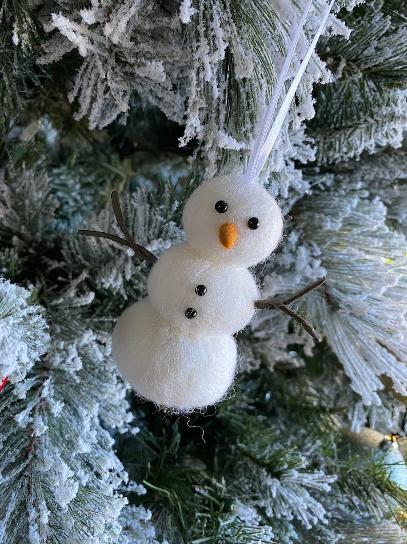 Felted Snowman Decoration Sculpture Festive Decor Christmas image 1