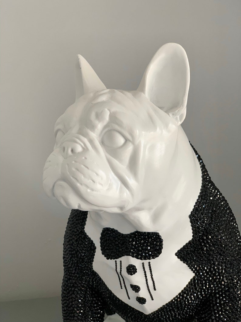 Large Premium Crystal Embellished French Bulldog Statue image 5