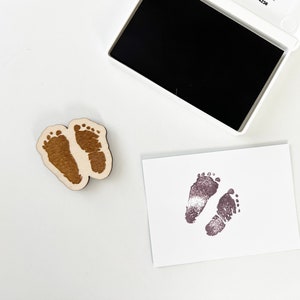 Carimbo de pegada personalizado | Pegada real ou impressão da mão do bebê