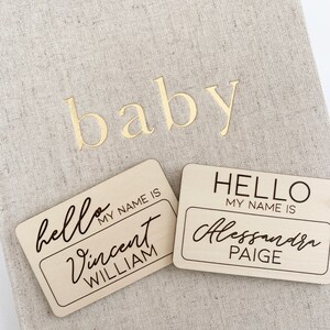 Engraved Wood Name Sign: Baby Birth Announcement
