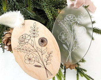 Birth Flower Bouquet Ornament | Family