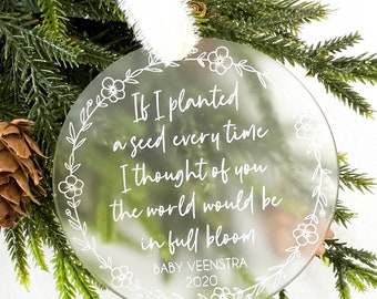 Personalized Memorial Ornament: Frosted Acrylic, Forget Me Not