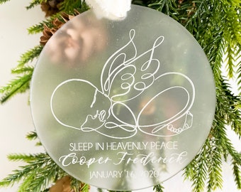 Sleep In Heavenly Peace Angel Baby Memorial Ornament | Infant loss, stillbirth, stillborn, miscarriage
