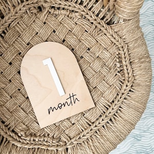 Arch Milestone Signs / semanal, mensual, año, madera, acrílico