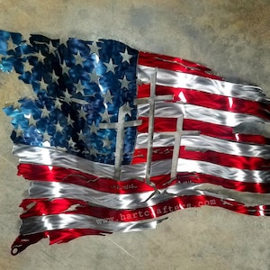 Vintage Worn American Flag ~ Patriotic ~DIY Counted Cross Stitch Pattern