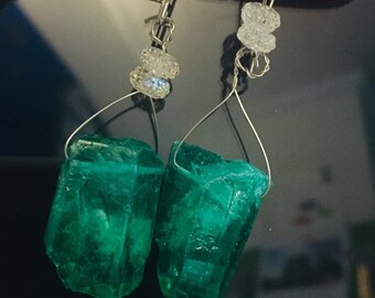 Emerald fairy earrings
