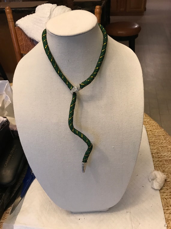 Rhine stone snake necklace X - image 8