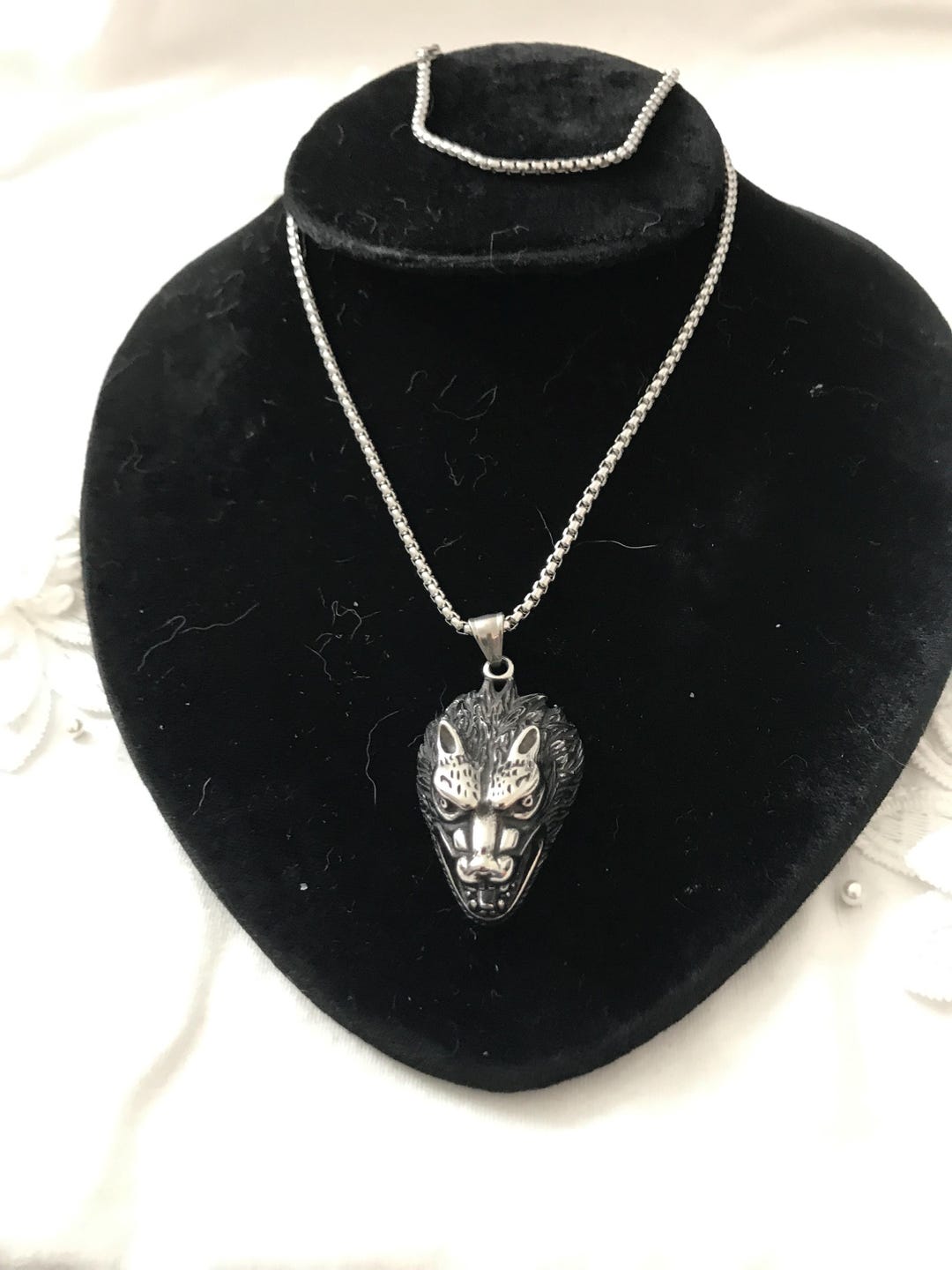 Heavy Chain Wolf Necklace H1 - Etsy