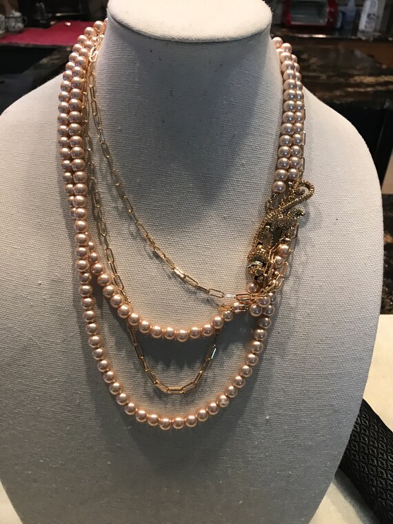 Eyecandy Pearl Tiger Necklace Set J