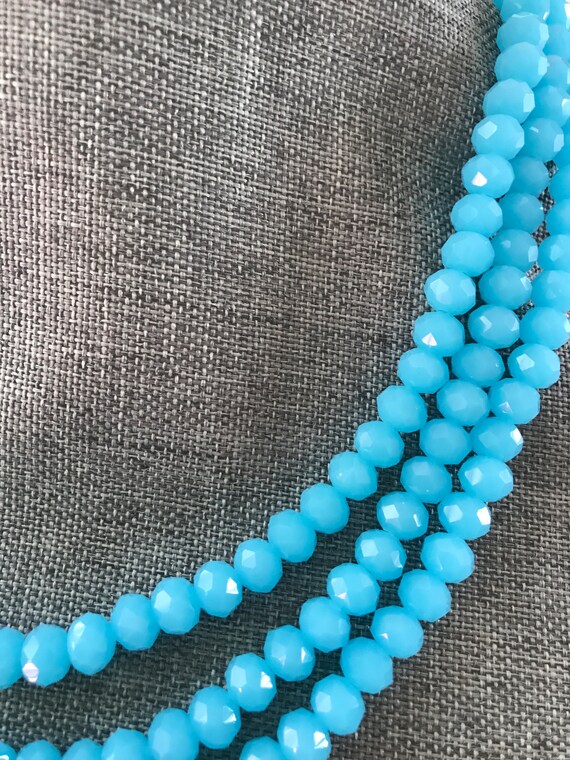 Frost blue crystal necklace K - image 3