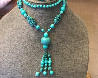 Howlite  turquoise necklace set C