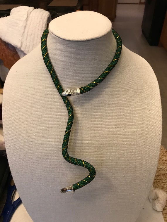 Rhine stone snake necklace X - image 3