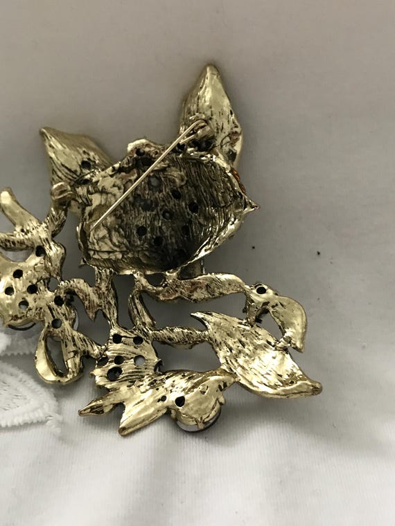 Rhinestone statement Fox brooch E8 - image 4