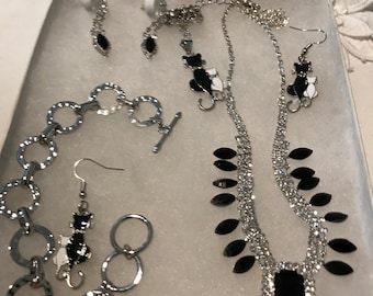 Lote de joyas de gato con diamantes de imitación H42